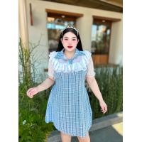 ราคา ชุดเดรสผ้าทวิต แต่งระบาย (20482167376)