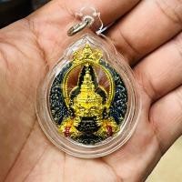 ราคา เหรียญพระราหูอมจันทร์ รุ่นบูรณะอุโบสถ วัดศรีษะทอง ปี59 เนื้อกะไหล่ทองลงยา เลี่ยมกรอบพลาสติก (15565656813)