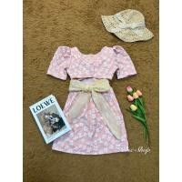 ราคา cha nee shop เดรสแหวกหลังผูกโบว์ เดรสแขนสั้น แขนพองอกโบว์ (20562787344)