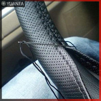 ราคา Flash Sale ปลอกหุ้มพวงมาลัยรถยนต์รถบรรทุกพร้อมเข็มและด้ายสีดำแบบ DIY ใหม่ (20396553306)