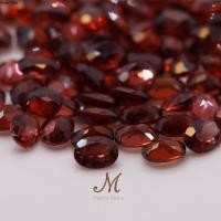 ราคา พลอยโกเมนแท้ สีแดงเข้ม Garnet ขนาด 6 4 มม กลม ก้นเพชร พลอยดิบ ไม่เผา (20386115427)