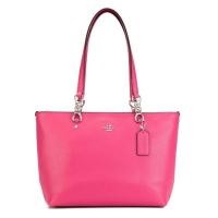 ราคา กระเป๋าถือ Coach แท้ หนังแท้ หนังนิ่ม เบา ขนาดกำลังดี มีซิปปิดด้านบน COACH 36604 PEBBLED LEATHER SOPHIA TOTE HANDBAG Dahlia (1699358958)