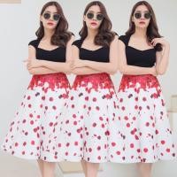 ราคา กระโปรงทรงย้วยผ้าโฟมลายกลีบกุหลาบ (20579508708)