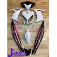 ราคา 12 ชิ้น ชุดสี YAMAHA NOUVO ELEGANCE 135cc แฟริ่ง ใหม่ เบิก ศูนย์ แท้ YAMAHA สี ขาว ท้ายดำ (7171444535)