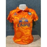 ราคา เสื้อกีฬาบุรีรัมย์ สีพื้น คอปก สีส้ม ลายพราง ขนาดฟรีไซน์ อก 32 38 (5227246268)