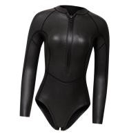 ราคา Flameer Front Zip Women Diving Suit One Piece Wetsuit Bikini Shorts Briefs Swimwear (15940230592)
