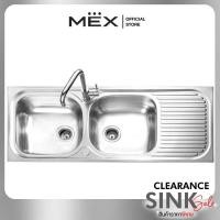 ราคา MEX รุ่น MS200B อ่างล้างจาน 2 หลุม 1 ที่พัก ขนาด 120 x 50 สเตนเลส สตีล AISI 304 (14147178327)