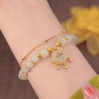 ราคา ล็อคสันติภาพ Hetian ธรรมชาติสร้อยข้อมือหยก925เงินสเตอร์ลิงกำไล Bestie (19338048993)