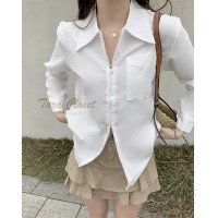 ราคา Z033 TARA Shirt เสื้อเชิ้ต คอปก แขนยาว กระเป๋าหน้า มีซิปหน้า รูดได้ทั้งบนและล่าง รุ่นใหม่ล่าสุด ผ้าไหมซาร่าห์ ผ้าดี ใส่สบาย (21193611085)