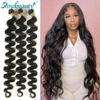 ราคา Rosabeauty 28 30 32 40 Inch Body Wave Human Hair Bundles 100 Remy Brazilian Weave 2 3 4 Hair Extensions Weft deals Wig Hair Extensions Pads (19815509217)