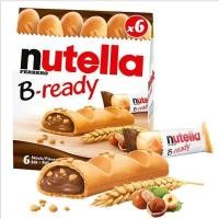 ราคา Nutella B ready นูเทลล่า บี เรดี้ เวเฟอร์อบกรอบสอดไส้นูเทลล่า 1 กล่อง มี 6 ชิ้น ขนาด 132 กรัม (10525511610)
