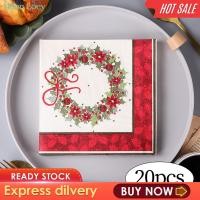 ราคา Moon Loey 20x Cocktail Napkins Paper Napkins Disposable Decorative Table Paper Christmas Napkins for Birthday Picnic Party (20884879766)