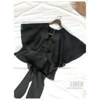 ราคา เสื้อลินินทรงระบายผูกโบว์หลังเรียบหรูหราอลังการ (20863289873)