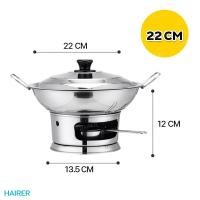 ราคา หม้อไฟต้มยำ มีหูจับ ฝาโค้ง หม้อต้มอาหาร หม้อสแตนเลส หม้อต้มแซ่บ หม้อต้มโคล้ง แบบใช้ถ่านแอลกอฮอล์ก้อน มีหูจับ พร้อมส่ง มีขนาด19 22 25cm (15015095325)