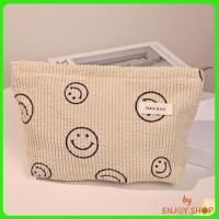 ราคา กระเป๋าเครื่องสําอาง สตางค์ ผ้าลูกฟูก ลายจุด หน้ายิ้ม สไตล์เรโทร B850 (20170972166)