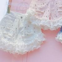 ราคา กางเกงยีนขาสั้น ผ้าชีฟอง ประดับลูกปัดเพชร แต่งลูกไม้ สีขาว สไตล์ใหม่ (20214358089)