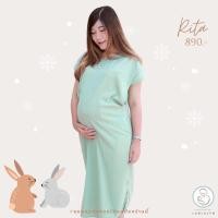 ราคา Rita Dress เดรสผ้าพลีสทรงยาว เดรสคลุมท้องให้นมทรงยาว ใส่ออกงานได้ ใส่เที่ยวก็ได้ (16180680313)