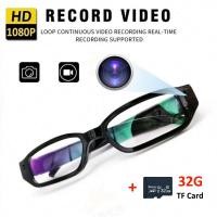 ราคา 1080P HD แว่นตากล้องซ่อนกล้อง Wearable Mini Video Recorder 5MP การบันทึก Loop 1 5H อายุการใช้งานไม่มีแสงในขณะที่สนับสนุน128G กล้องซ่อน (16020329184)
