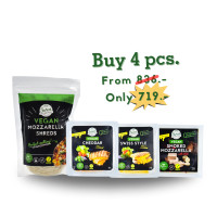 ราคา 4 cheese Cheddar slices Swiss Style Mozzarella Shreds Smoked Mozzarella Plant Based Vegan organic soy (20446443017)