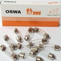 ราคา หลอดไฟในเก๋ง ไฟหลังคา ภายในเก๋ง OSWA ยาว 24v 10w T10x36 1กล่อง 10ดวง คุณภาพความสว่าง มาตรฐาน (3678846074)