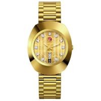 ราคา นาฬิกาข้อมือผู้ชาย RADO The Original Diastar Automatic ขนาดตัวเรือน 35 มม ตัวเรือน สายสีทอง สแตนเลสสตีล รูปไข่ หน้าปัดสีทอง (20464411206)