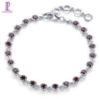 ราคา Lohaspie เครื่องประดับ3 2กะรัต925เงินแท้สร้อยข้อมือโกเมนธรรมชาติแบบดั้งเดิมสร้อยข้อมือแฟชั่นสำหรับผู้หญิงโกเมนอัญมณีสีแดงพลอย925เครื่องประดับเงิน (20756913682)