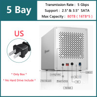 ราคา Yottamaster 5 Bay SATA SSD 2 5 3 5 นิ้ว HDD RAID ภายนอก USB 3 0 Dual Slot ฮาร์ดดิสก์ไดรฟ์กล่อง House (20683269411)