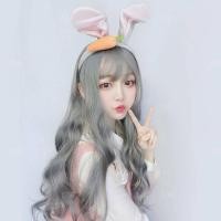 ราคา สีชมพูอ่อน lolita วิกผมสำหรับสาวๆผมยาวลอนเล็กๆตามธรรมชาติคลื่นใหญ่หน้าม้าคุณยายสีเทาอ่อนขนปลอม (19179903598)
