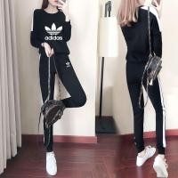 ราคา ADIDAS ชุดกีฬาลำลองสำหรับผู้หญิงชุดเสื้อแขนยาว กางเกงเข้ารูป2ชิ้น เซ็ตสำหรับใส่ออกกำลังกายในชีวิตประจำวัน (14616296561)