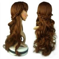 ราคา CHUNIY สีน้ำตาลสีน้ำตาลเข้ม วิกผมเจ้าหญิงแอนนา ที่ถักเปีย Frozen2 วิกผมคอสเพลย์ฮาโลวีน การแสดงบนเวที หยิกหยักศก วิกผมลอนยาว สาวๆ (20848499153)