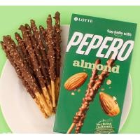 ราคา Lotte Pepero Almond ป๊อกกี้เกาหลี กล่องเล็ก น้ำหนัก 32 กรัม BBF 27 05 24 (20661996515)