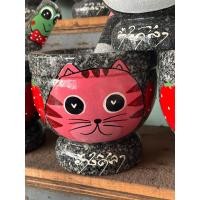 ราคา ครกหิน ครกหินแกรนิต ขนาด7นิ้ว แมวมีสีให้เลือกคะ พร้อมสาก ทำจากหินแท้ หินแกรนิต ครกหินจากอ่างศิลา ครกวาดลาย ครกตำน้ำพริก ครกตำพริกแกง (20563745033)