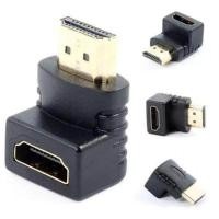 ราคา adapter HDMI Male To HDMI Female L adapter Wellcore oem ตัวต่อสาย HDMI แบบงอ สำหรับพื้นที่แคบในการเสียบช่อง HDMI ของทีวี สีดำ (353489731)