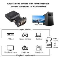 ราคา บางกอก เอ็กซ์เพรส 1080P VGA to HDMI Video Converter Adapter with Mini USB Power Cable 3 5mm Audio Cable vga2hdmi for HDTV DVD PC MJ4 (15575830658)