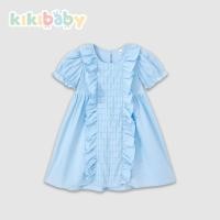 ราคา 110 150 เดรสสีฟ้า เดรสสีขาวออกงาน สำหรับเด็กผู้หญิง ทรงหลวม แฟชั่นเกาหลี Flora dress KP0144 (20319397810)