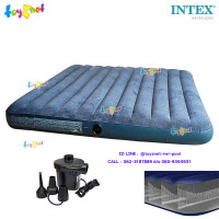 ราคา Intex ที่นอนเป่าลม ดูรา บีม ไฟเบอร์ เทค 6 ฟุต คิง 1 83x2 03x0 25 ม สีน้ำเงิน รุ่น 64755 ที่สูบลมไฟฟ้า (17052058695)