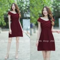 ราคา lalanta เสื้อผ้าแฟชั่น เสื้อผ้าผู้หญิง ชุดเดรสปาดไหล่ สี แดง พร้อมส่ง (8101375798)