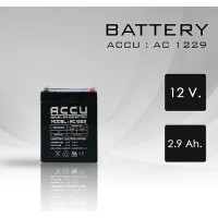 ราคา แบตเตอรี่แห้ง SLA ยี่ห้อ ACCU ขนาด 12V 2 9Ah รุ่น AC1229 sealed lead acid battery (20951011911)