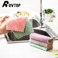 ราคา Rovtop 1 ชิ้นซุปเปอร์ดูดซับไมโครไฟเบอร์ครัวจานผ้าสองด้านกำจัดสิ่งสกปรกบนแผ่นจานชามซักผ้าครัวเรือนทำความสะอาดผ้าขนหนู (3325938440)