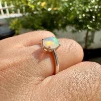 ราคา แหวนโอปอลแท้100 โอปอล6 8mm แหวนโอปอล เงินแท้925 แหวนเงินแท้ ชุบเคลือบทองคำขาว (21076120542)