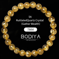 ราคา BODIYA ธรรมชาติบราซิล5A เกรดทองคริสตัลสร้อยข้อมือ หินไหมทอง 8 12MM นำโชคร่ำรวยและปลอดภัยคริสตัล (21215062248)