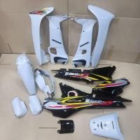 ราคา ชุดสี wave100s สีขาวดำ เฟรมรถ wave110s กาบรถ เวฟ100 พร้อมติดลาย wave110s สีเทาดำ ปี2001 (20964997663)