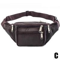 ราคา กระเป๋าคาดเอวหนังผู้ชายกระเป๋าคาดเอวกันน้ำ Casual Running Satchel Outdoor Waist กระเป๋าซิปช่องใส่ของ I0Q7 (19610434304)
