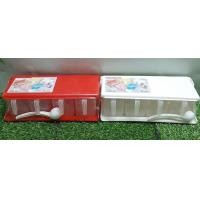 ราคา ชุดเครื่องปรุงพลาสติก 4 ช่อง ชุดเครื่องปรุง ขนาด 11 25 2 8 ซม คละสี No 9001 ตรามือ ที่ใส่เครื่องปรุง (5480058431)