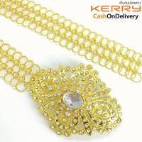 ราคา March Jewelry 28 44 นิ้วปรับสุภาพสตรีเข็มขัดทอง เครื่องประดับไทย เข็มขัดสุภาพสตรี เข็มขัดสีทอง สำหรับชุดไทยนางสาว เพชรรอบหัวเข็มขัด ใหญ่ และเข็มขัด (7515052024)