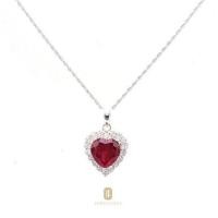ราคา Jewellista สร้อยเงินแท้ รุ่น Helen พร้อมจี้หัวใจ ประดับ พลอย ทับทิม Created Ruby White Sapphire (20912536183)