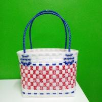 ราคา กระเป๋าสานเส้นพลาสติก ตะกร้าสานพลาสติกใบเล็กราคาถูก ตะกร้าแฮนเมด กระเป๋าสานน่ารัก ฟรุ้งฟริ้ง ขนาด 11 20 18cm (20545741919)