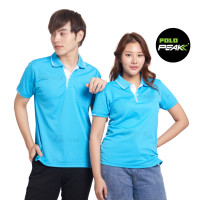 ราคา เสื้อโปโลสีฟ้า ปกริ้วขาว polopeak (16923561182)