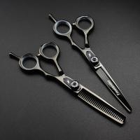 ราคา 6 0นิ้วสีดำมือครึ่งกรรไกรตัดผมช่างตัดผมกรรไกรแบบแบน (19957558596)