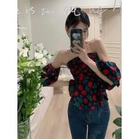 ราคา พร้อมส่ง เสื้อเชิ้ตแขนสั้น เปิดไหล่ ผ้าร่อง เรียบหรู เริ่ดมาก เสื้อปาดไหล่ ชุดไปทะเล สําหรับผู้หญิง Floral (19595156486)